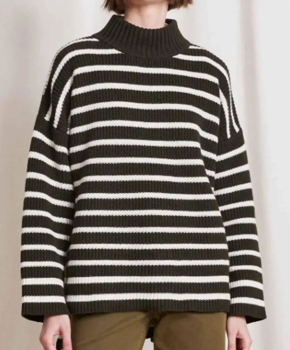 Apiece Apart Eco Carolina Pullover Striped Sweater in Navy Stripe Sz. XS/S